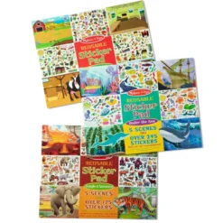 Reusable Sticker Pad 3-Pack: Jungle, Farm, Under the Sea