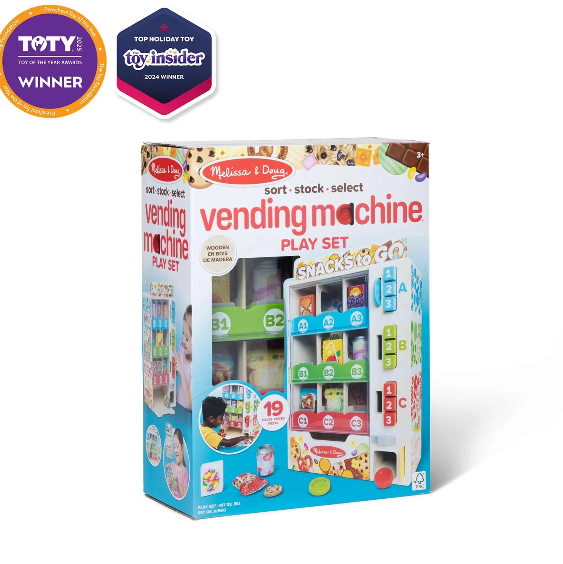 Sort, Stock, Select Wooden Vending Machine Play Set