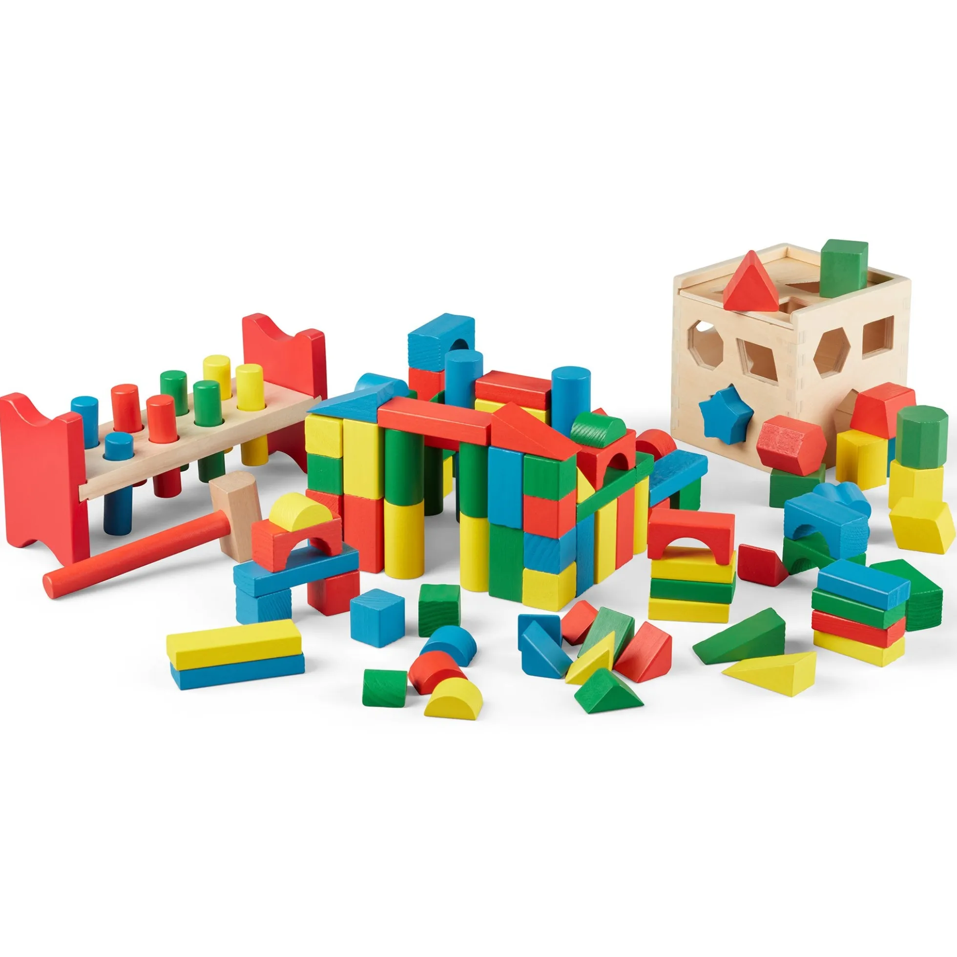 Stack, Sort & Pound Wooden Toy Collection