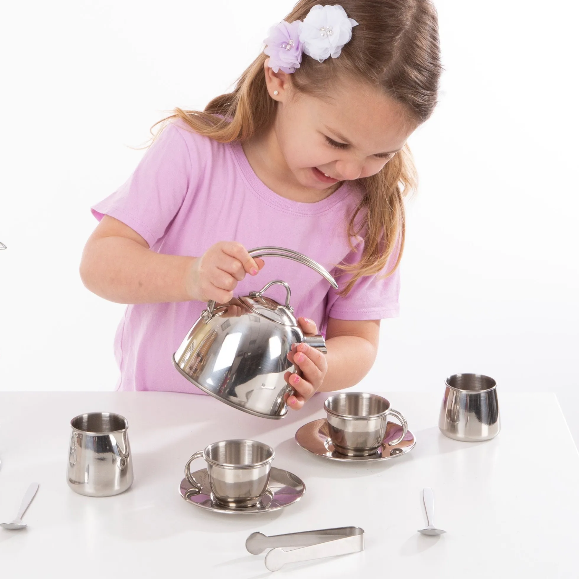 Stainless Steel Tea Set with Storage Stand