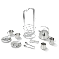 Stainless Steel Tea Set with Storage Stand