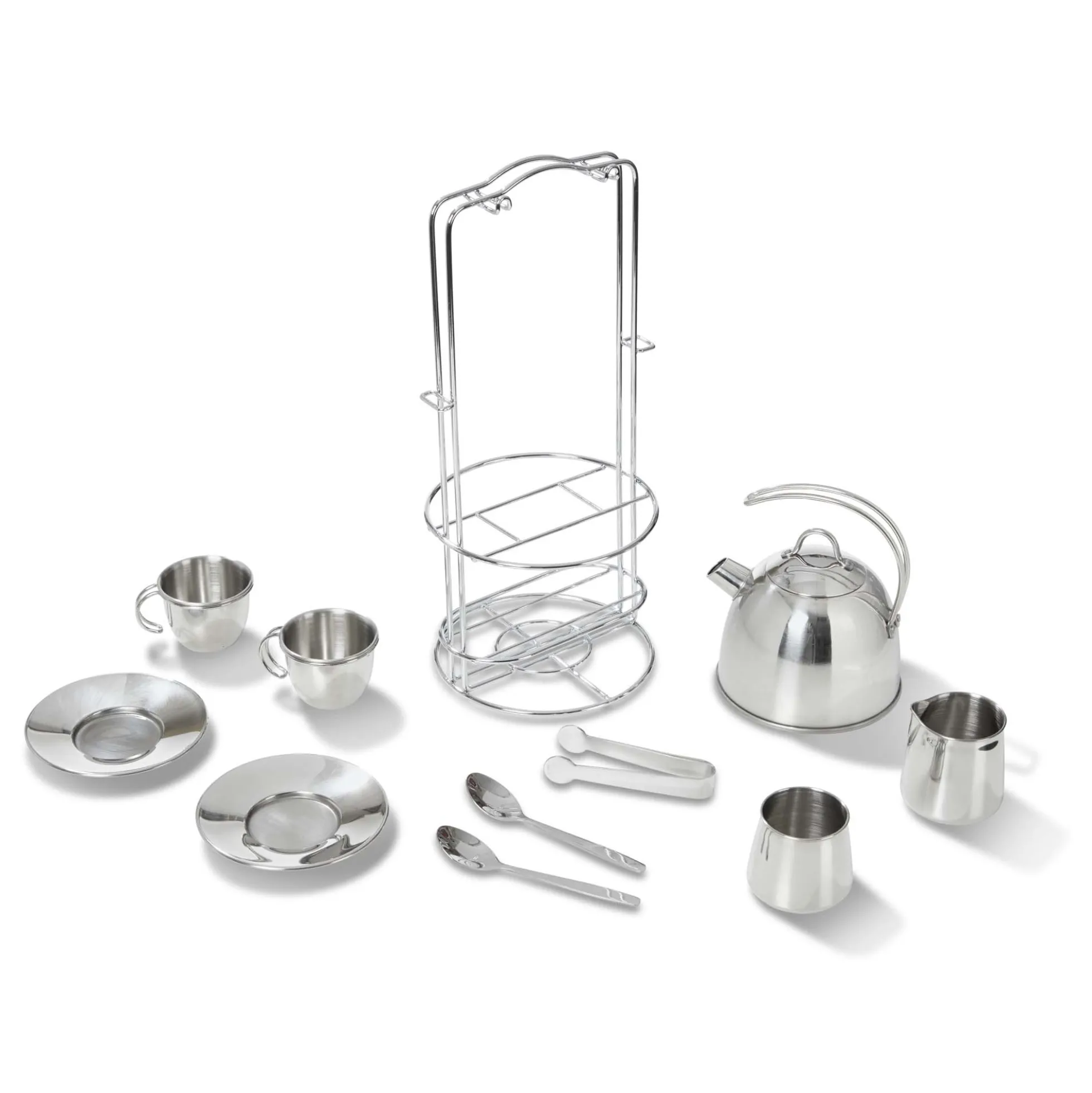 Stainless Steel Tea Set with Storage Stand