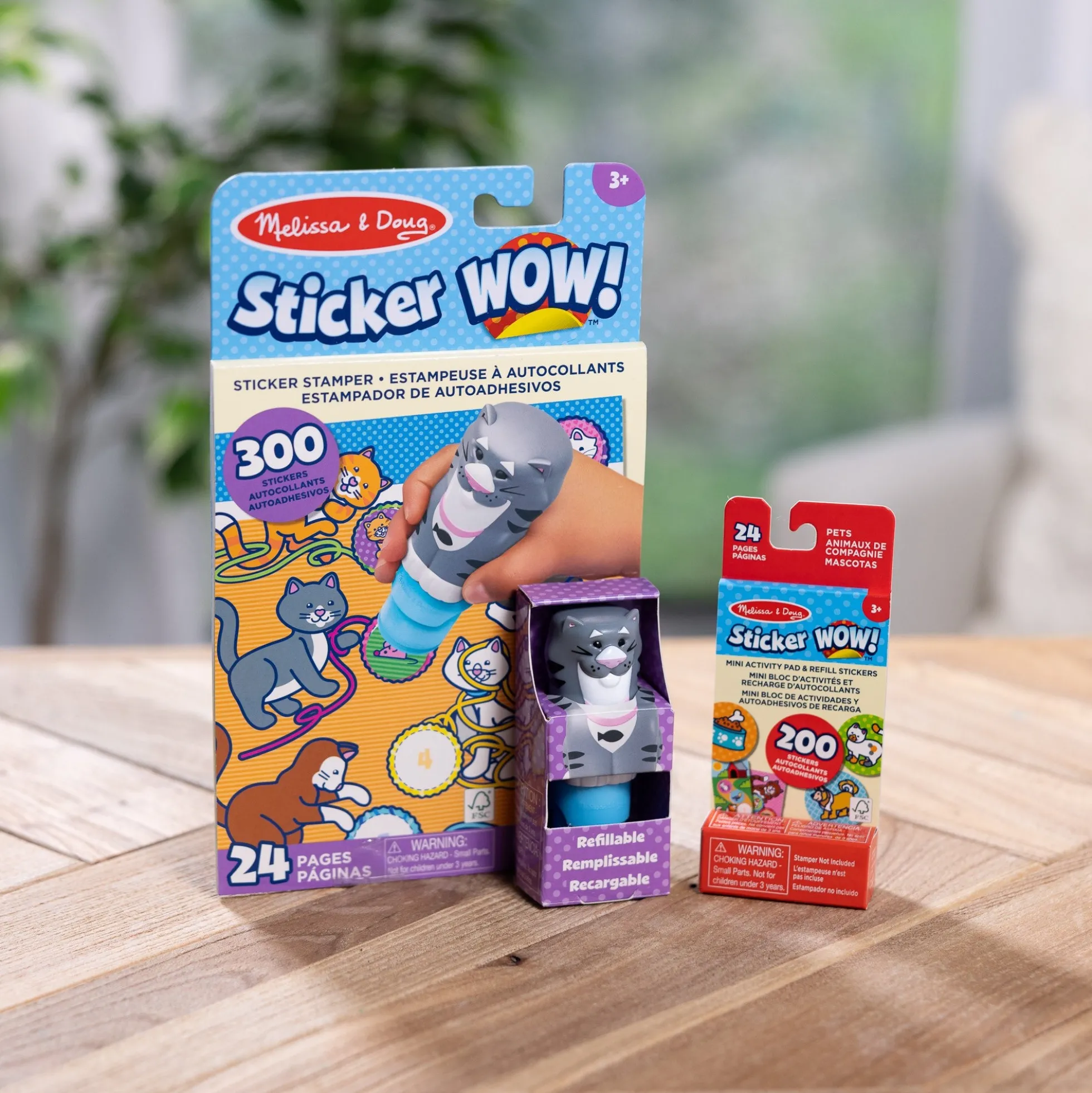 Sticker WOW!™ Cat Bundle: Activity Pad & Sticker Stamper + Mini Activity Pad and 200 Refill Stickers
