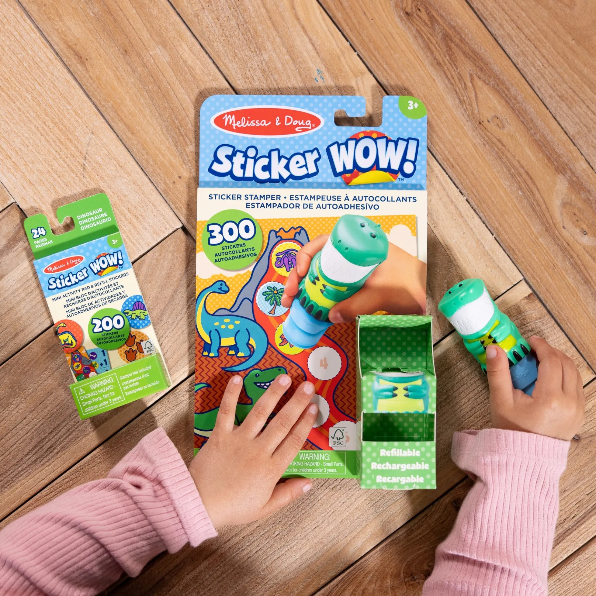 Sticker WOW!™ Dinosaur Bundle: Activity Pad & Sticker Stamper + Mini Activity Pad and 200 Refill Stickers