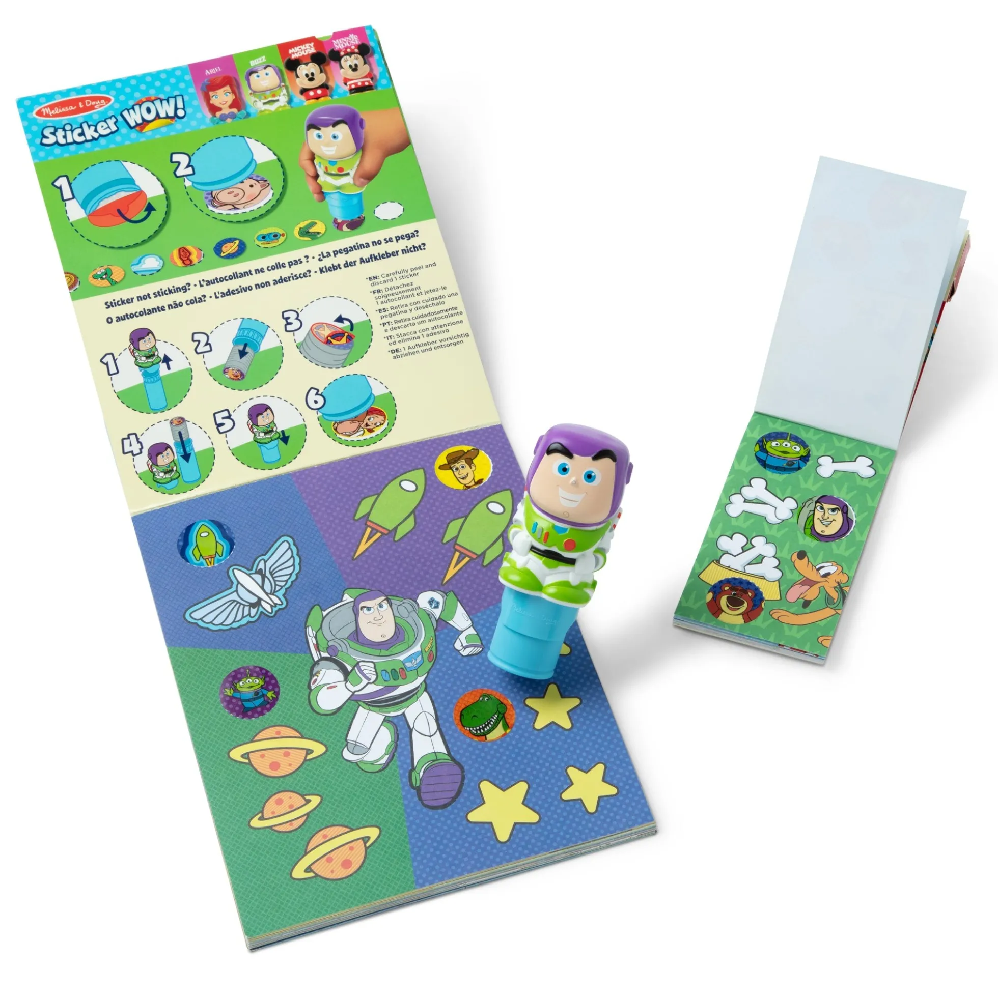 Sticker WOW!™ Disney Toy Story Buzz Lightyear Bundle: Activity Pad & Sticker Stamper + Mini Activity Pad and 200 Refill Stickers