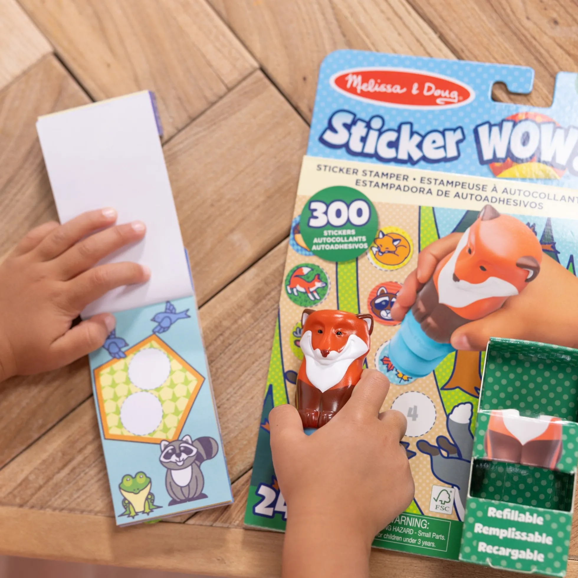 Sticker WOW!™ Fox Bundle: Activity Pad & Sticker Stamper + Mini Activity Pad and 200 Refill Stickers