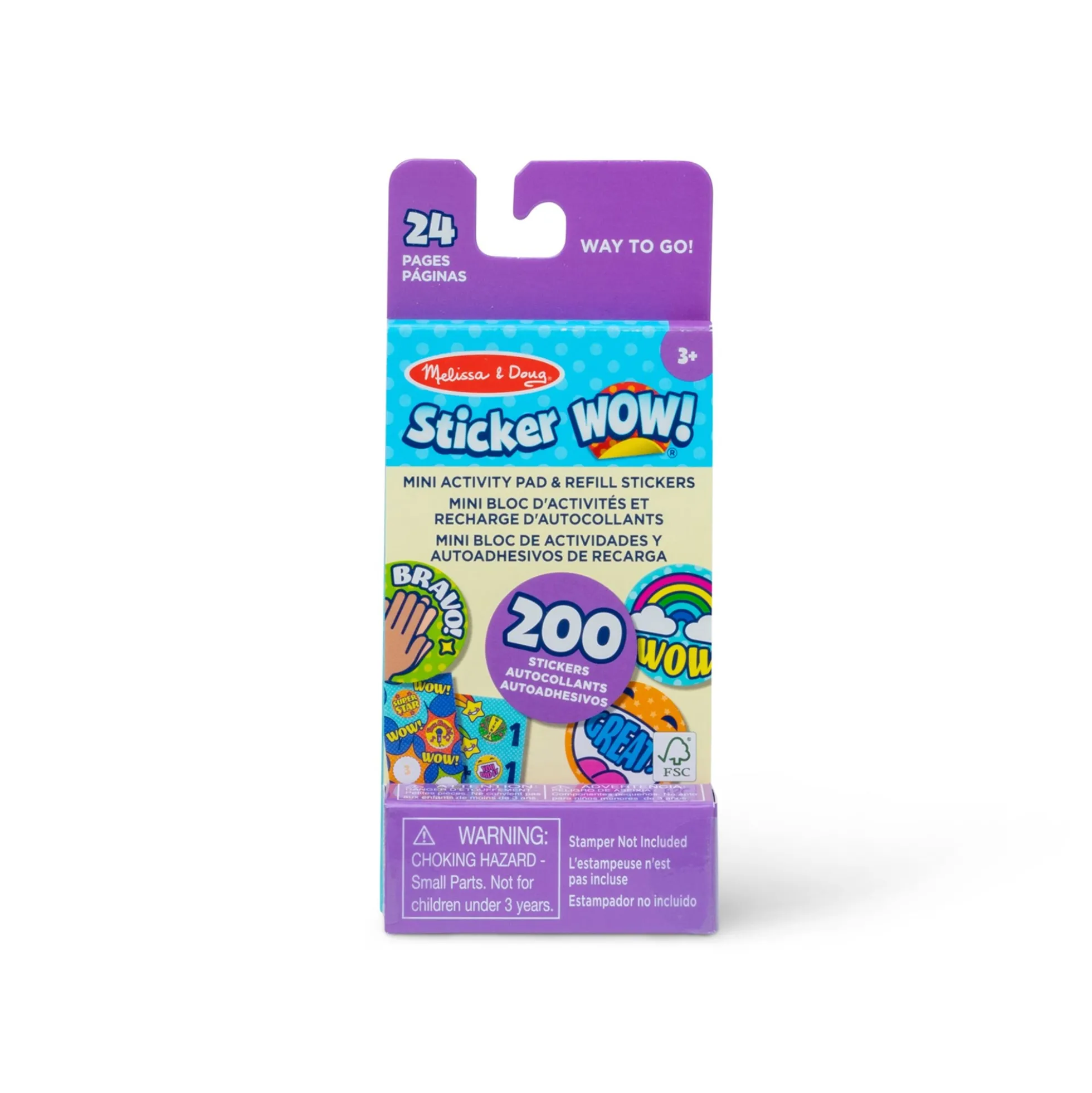 Sticker WOW!® Mini Activity Pad & Refill Stickers - Way to Go! (200+ Stickers, Stamper Not Included)