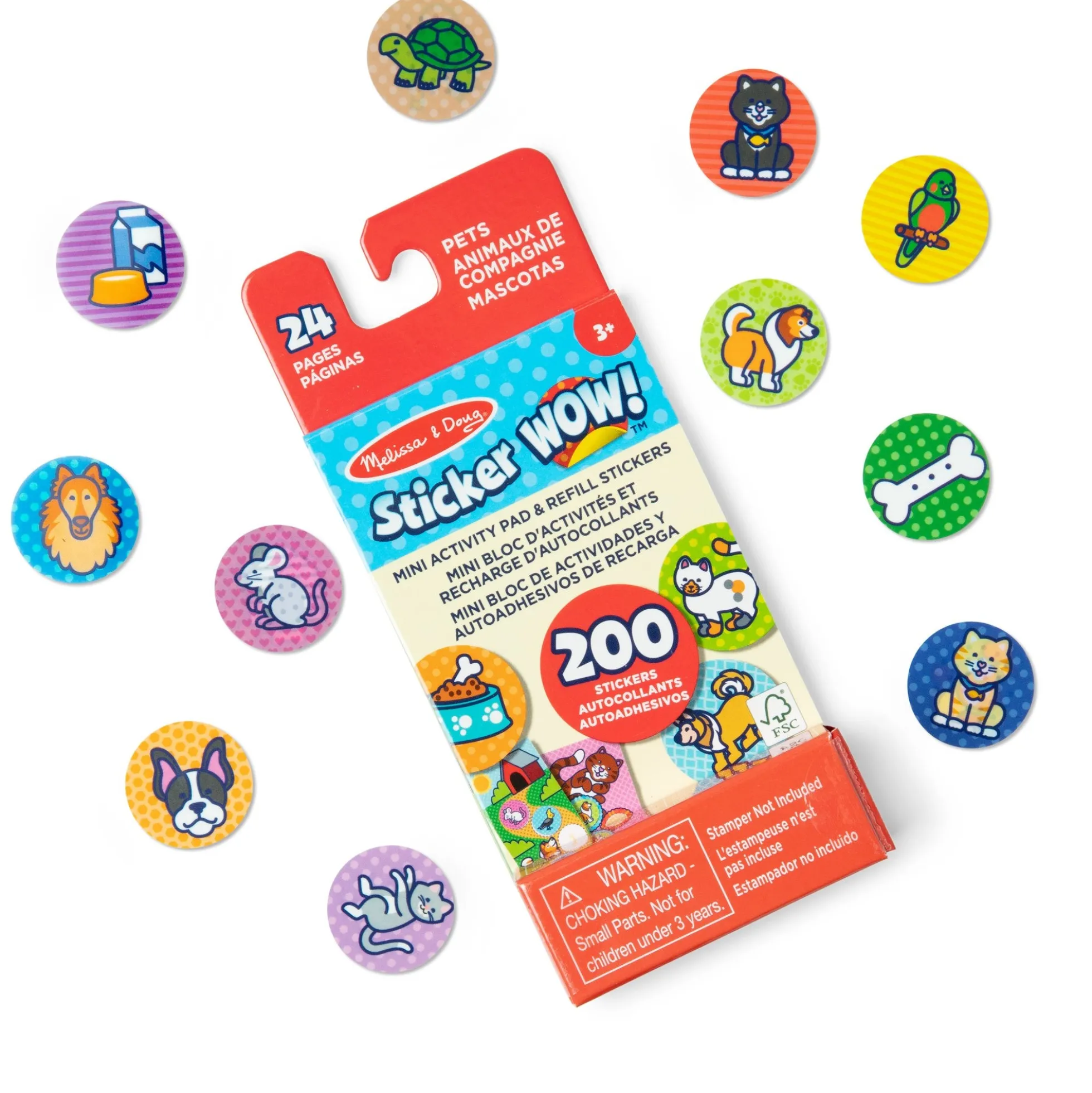 Sticker WOW!® Mini Activity Pad & Refill Stickers - Pets (200+ Stickers, Stamper Not Included)