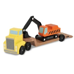 Trailer & Excavator Wooden Vehicles Play Set
