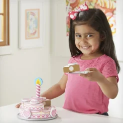 Triple-Layer Party Cake - Wooden Play Food