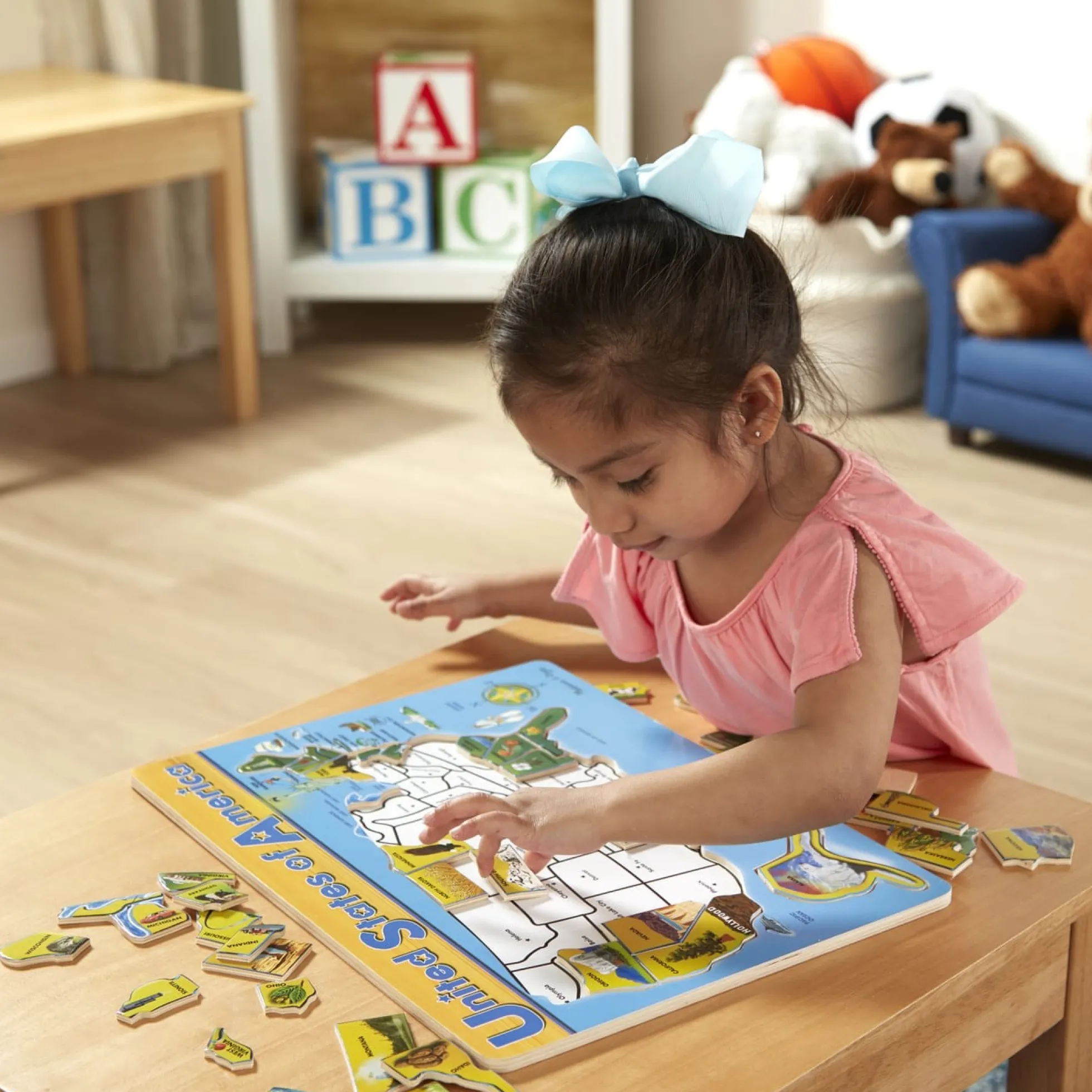 U.S.A. Map Wooden Puzzle
