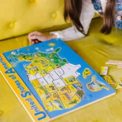 U.S.A. Map Wooden Puzzle