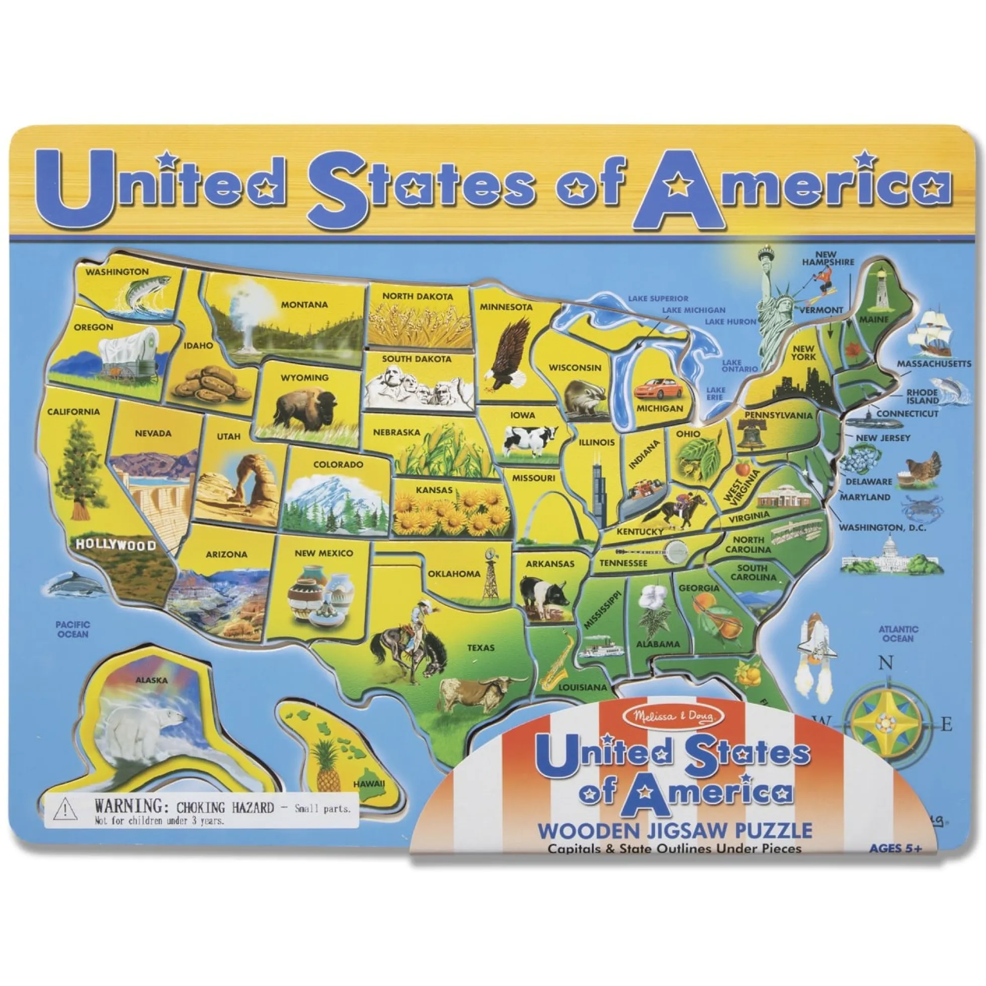U.S.A. Map Wooden Puzzle