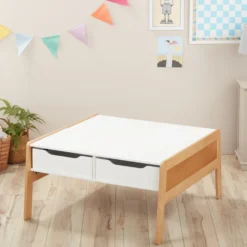 Wooden Art & Activity Table with Bins
