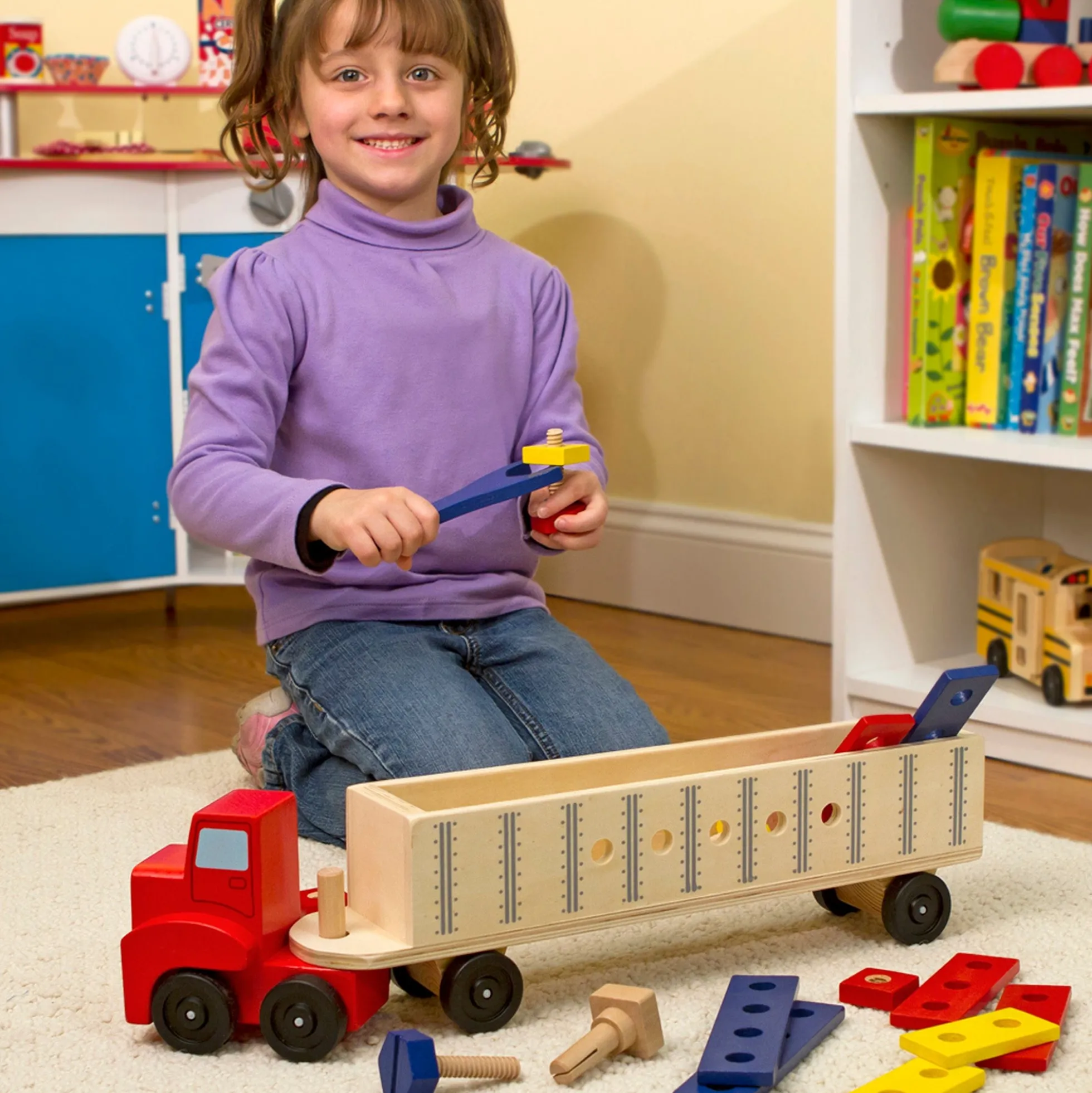 Wooden Big Rig Building Set