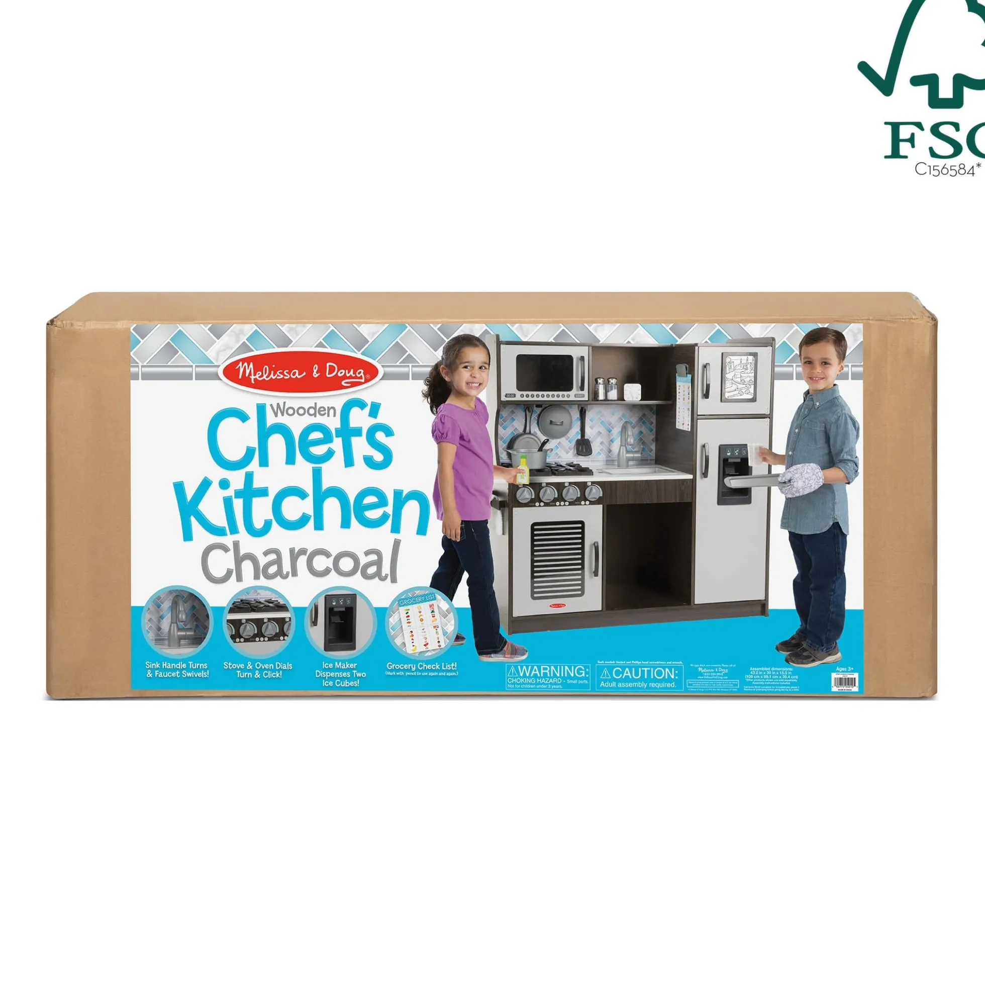 Wooden Chef's Kitchen - Charcoal
