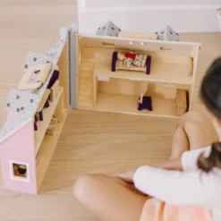 Wooden Fold & Go Dollhouse