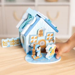 Wooden Gingerbread House Play Set – Winter Frost
