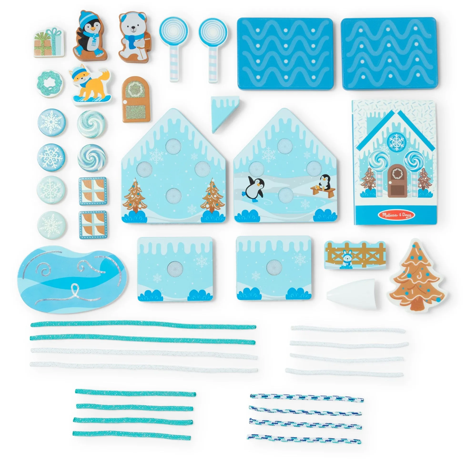 Wooden Gingerbread House Play Set – Winter Frost