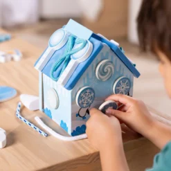 Wooden Gingerbread House Play Set – Winter Frost