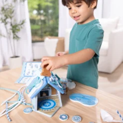 Wooden Gingerbread House Play Set – Winter Frost