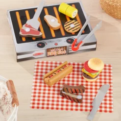 Wooden Grill & Serve BBQ Set