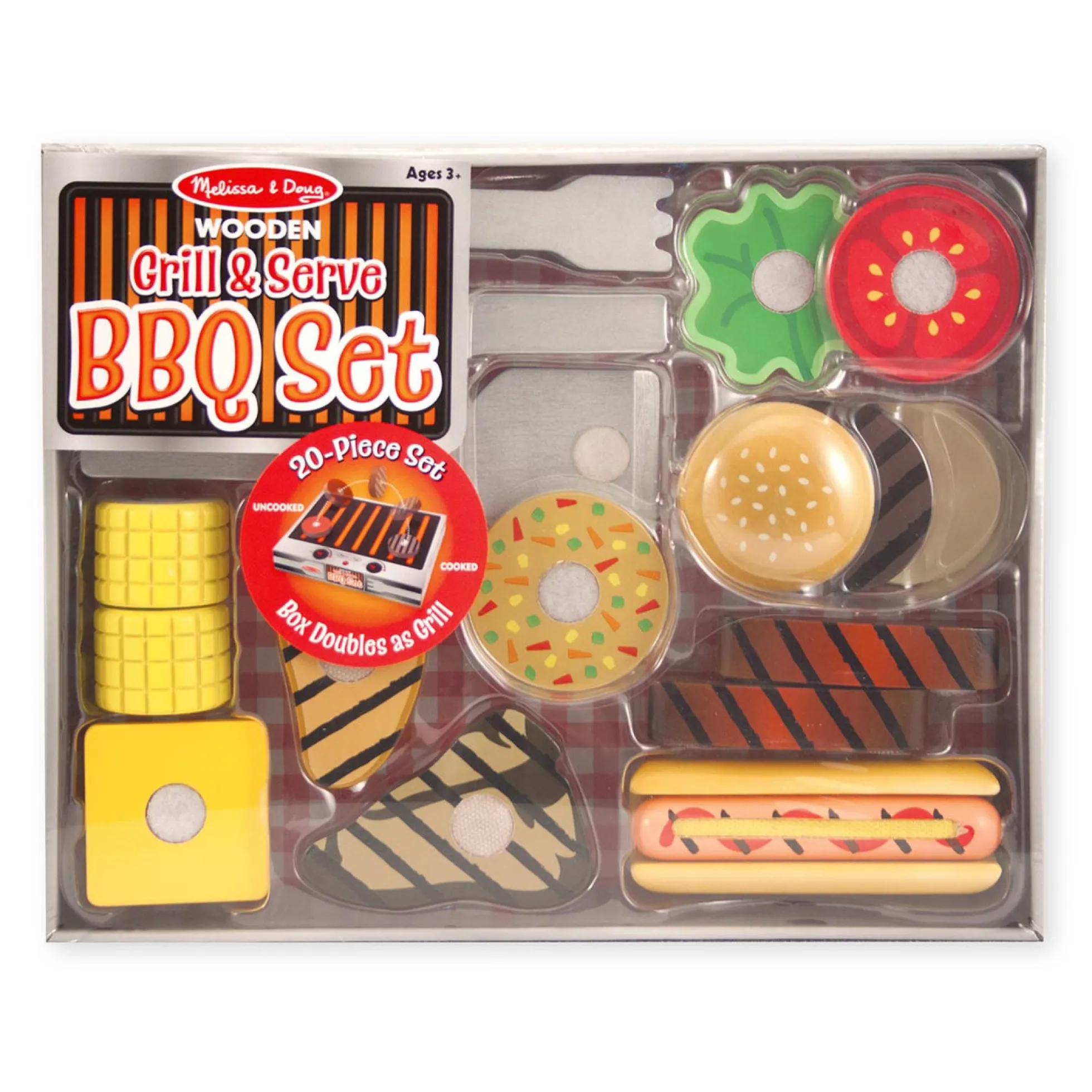 Wooden Grill & Serve BBQ Set