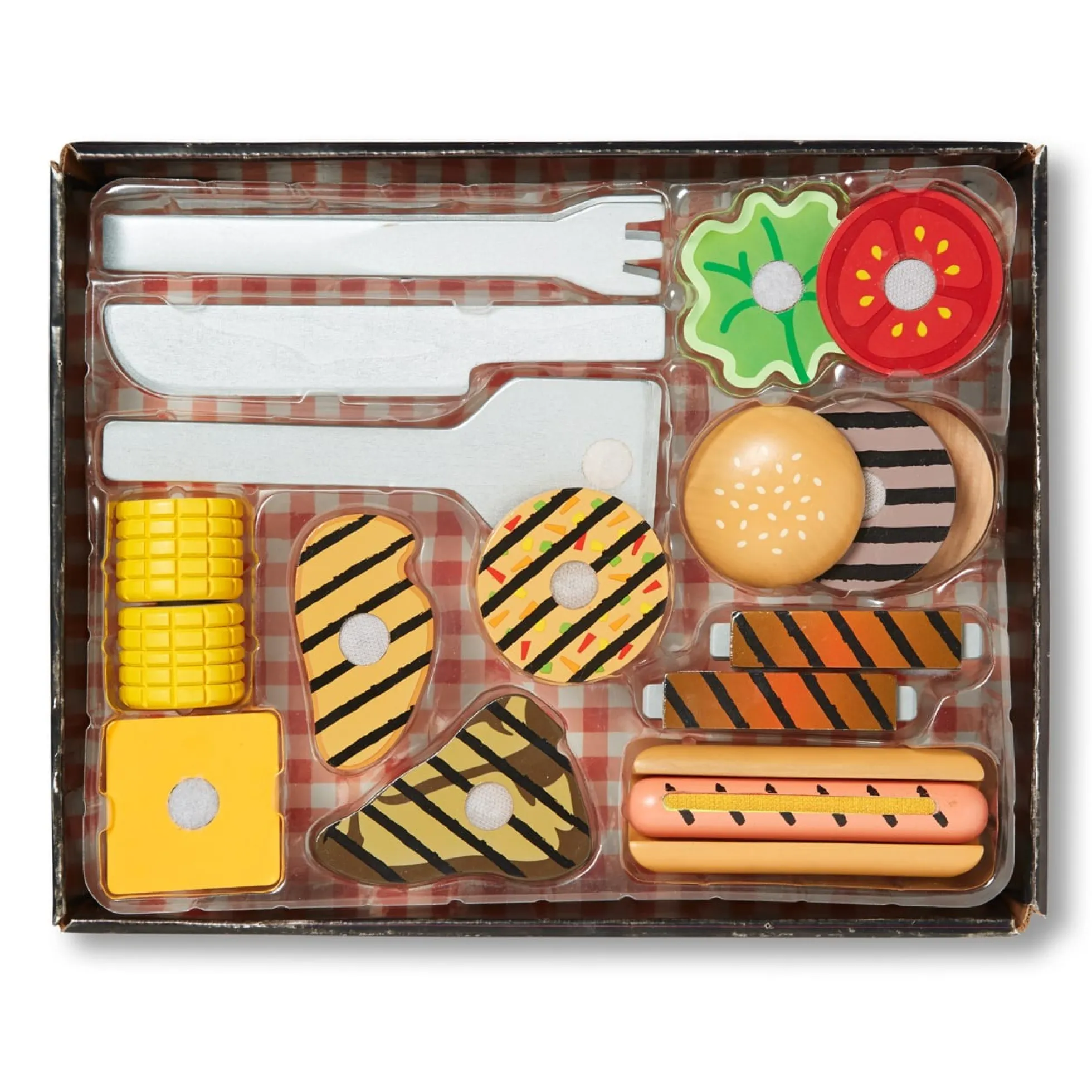 Wooden Grill & Serve BBQ Set