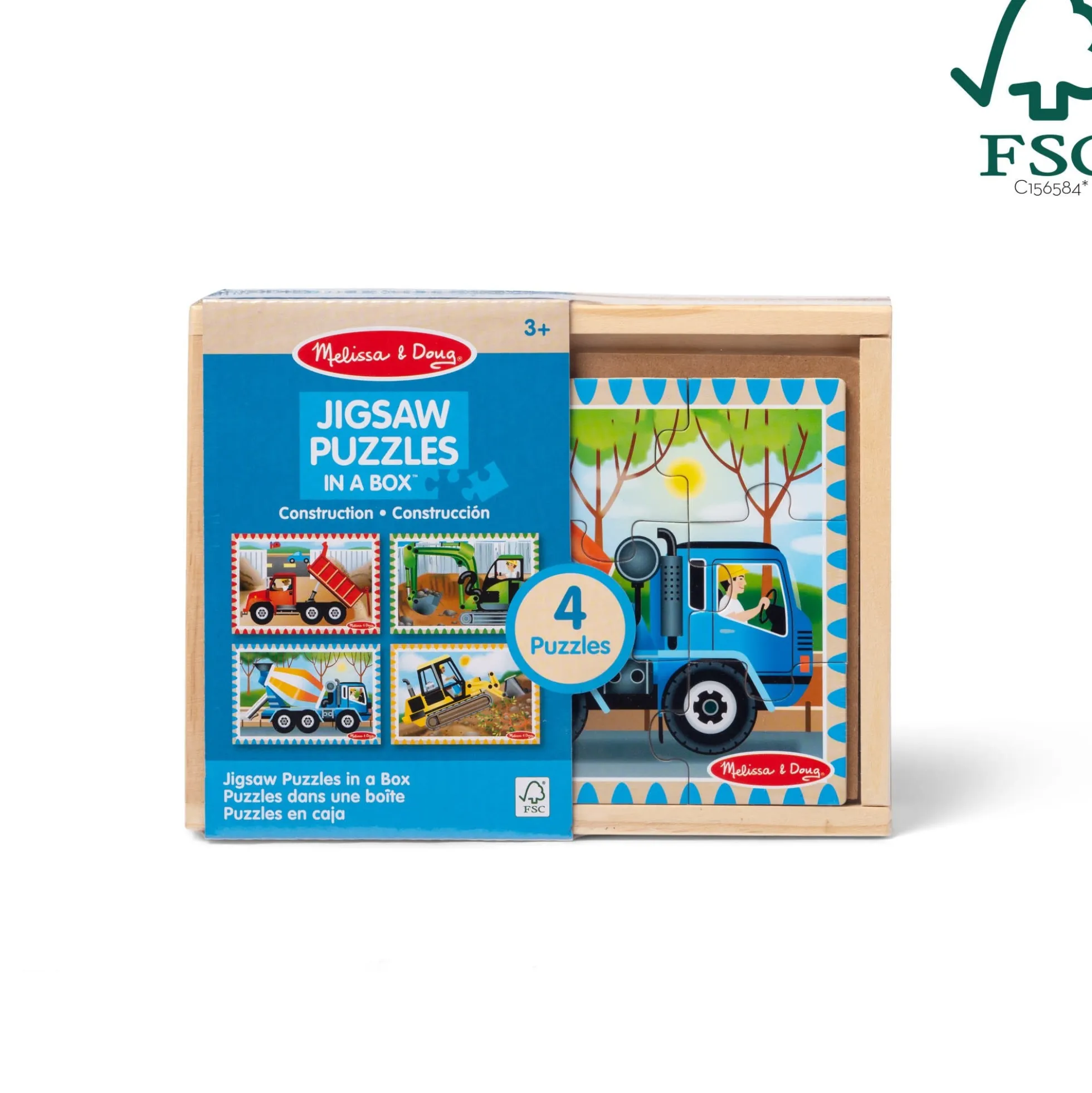 Wooden Jigsaw Puzzles in a Box - Construction