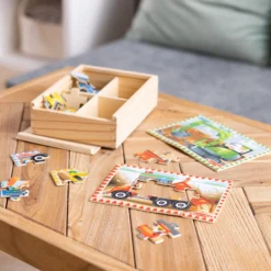 Wooden Jigsaw Puzzles in a Box - Construction