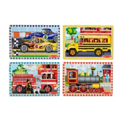 Wooden Jigsaw Puzzles in a Box - Vehicles