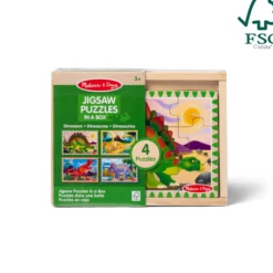 Wooden Jigsaw Puzzles in a Box - Dinosaurs