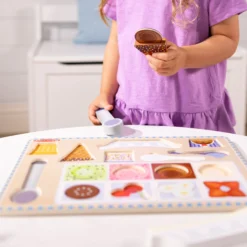 Wooden Magnetic Ice Cream Puzzle & Play Set - 16 Pieces