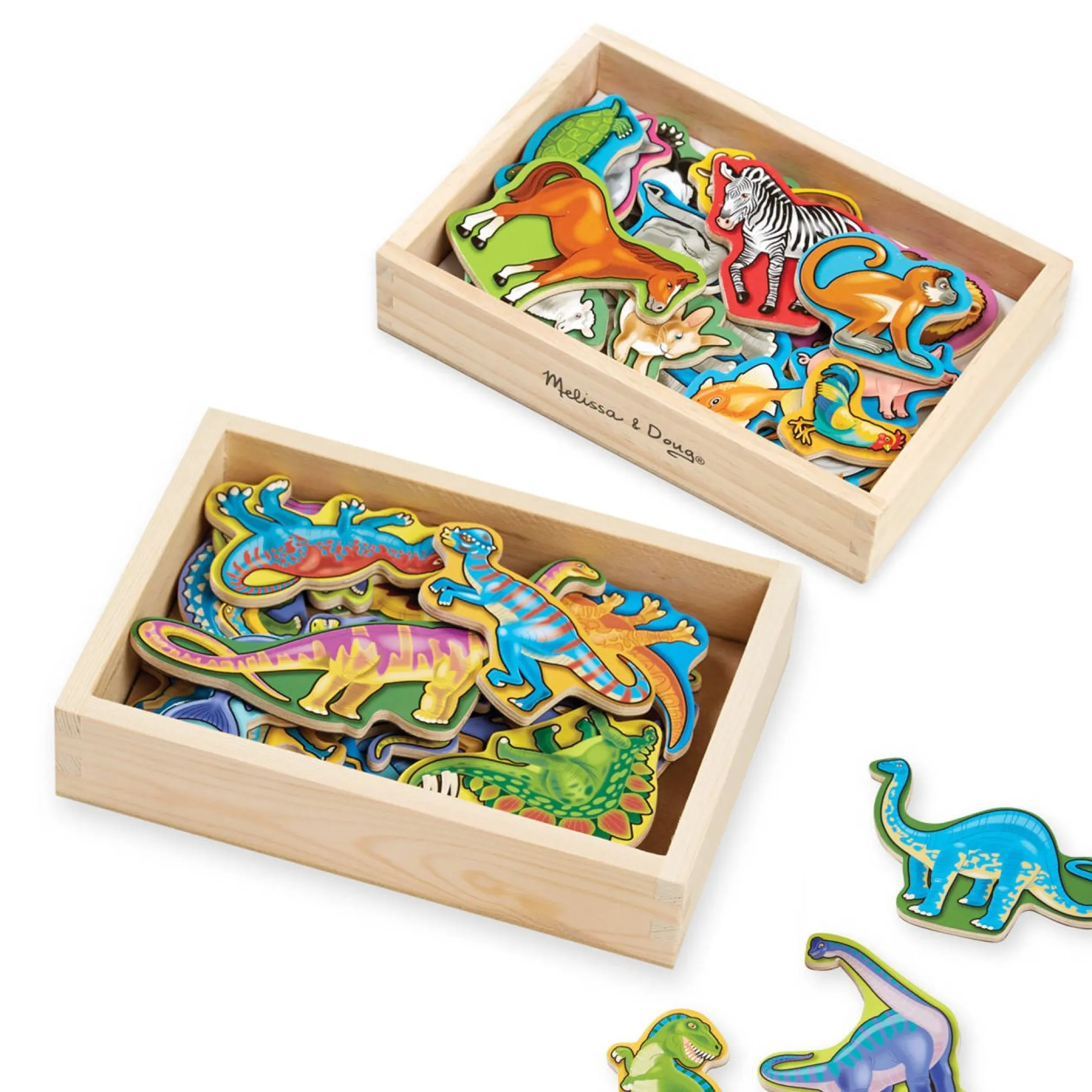 Wooden Magnets Bundle - Animals and Dinosaurs