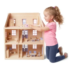 Wooden Multi-Level Dollhouse