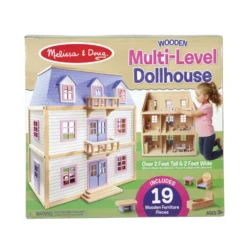Wooden Multi-Level Dollhouse