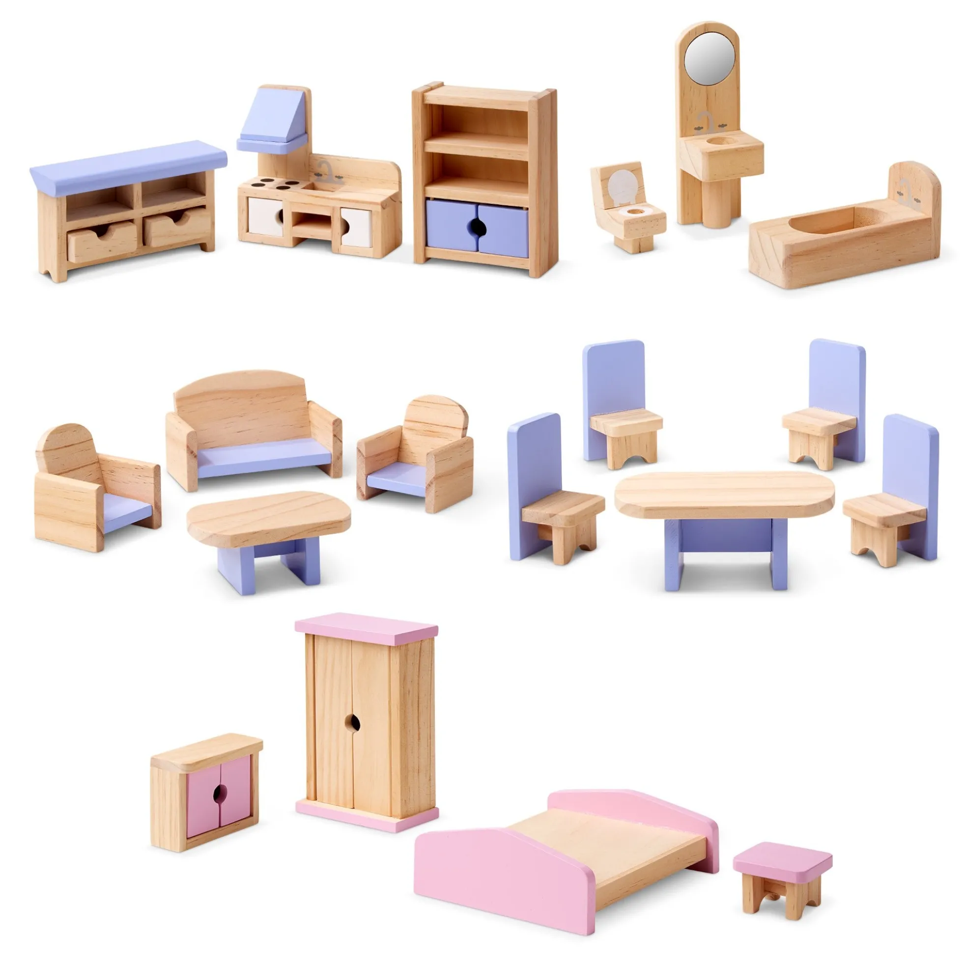 Wooden Multi-Level Dollhouse