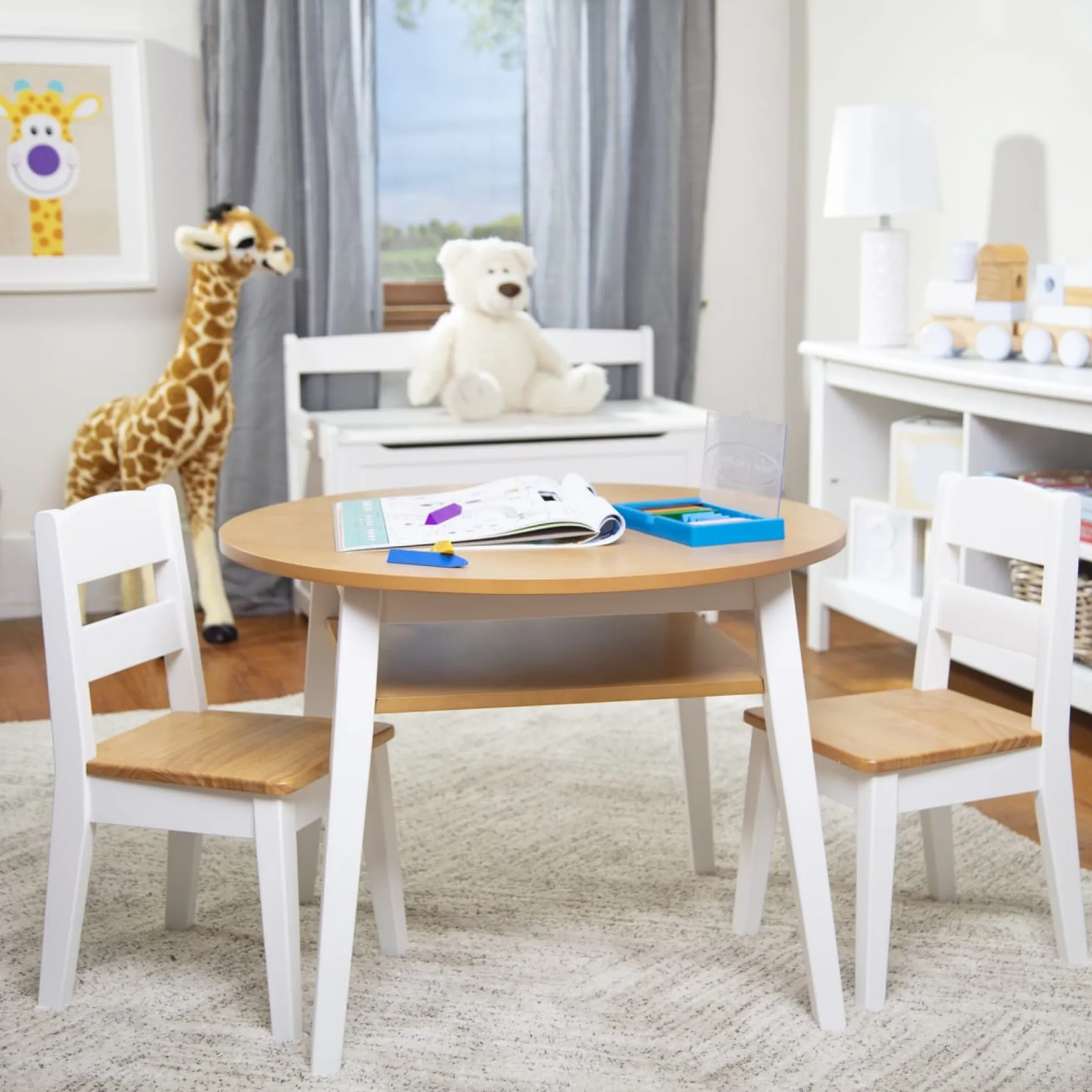 Wooden Round Table & Chairs Set
