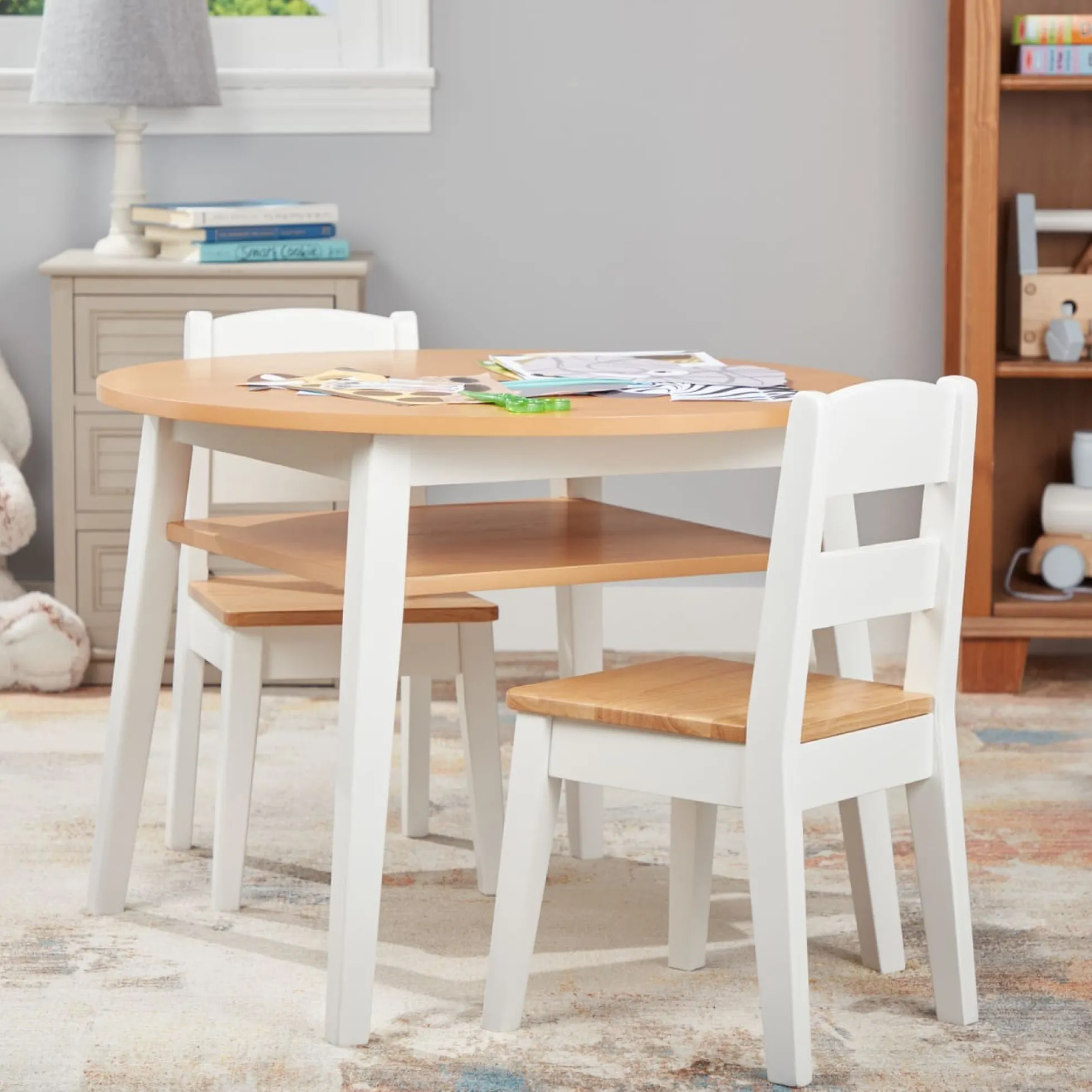 Wooden Round Table & Chairs Set