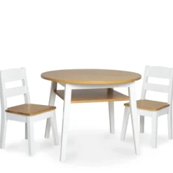Wooden Round Table & Chairs Set
