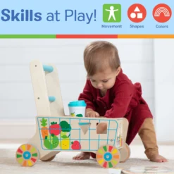 Wooden Shape Sorting Grocery Cart