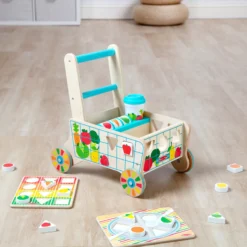 Wooden Shape Sorting Grocery Cart