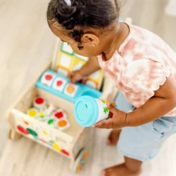 Wooden Shape Sorting Grocery Cart