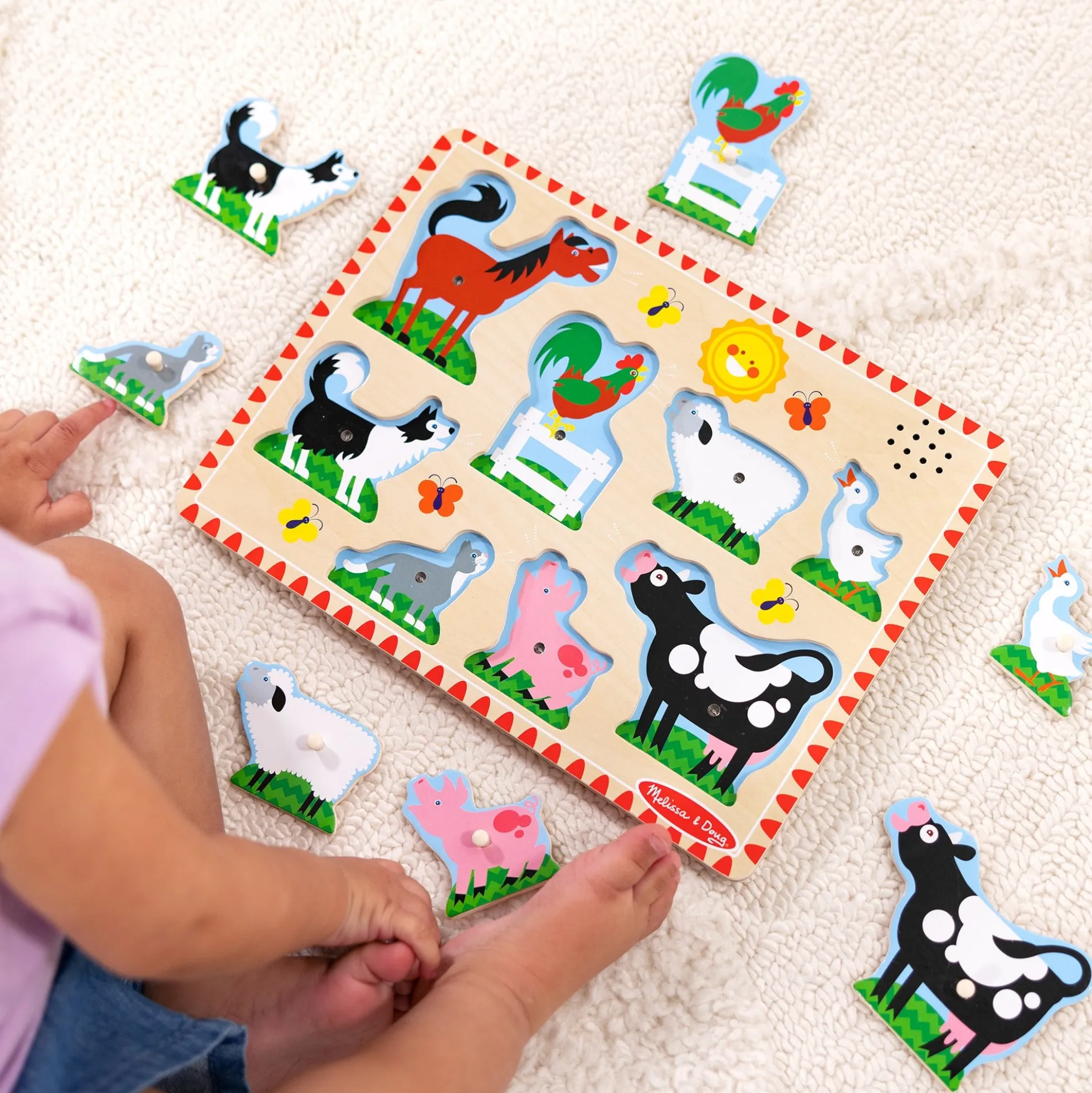 Wooden Sound Puzzle 2-Pack – Farm Animals, Vehicles