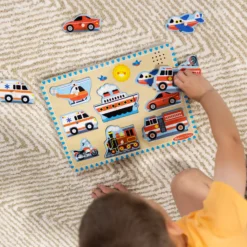 Wooden Sound Puzzle 2-Pack – Farm Animals, Vehicles