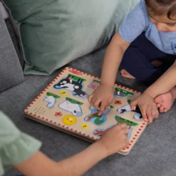 Wooden Sound Puzzle 2-Pack – Farm Animals, Vehicles