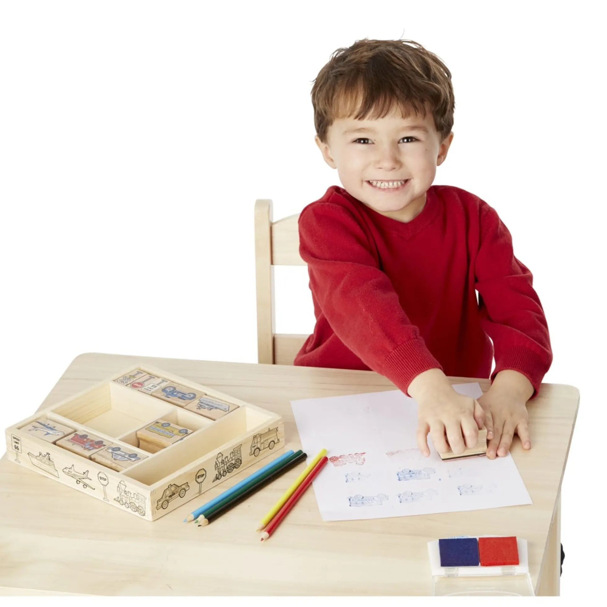 Wooden Stamp Set - Vehicles