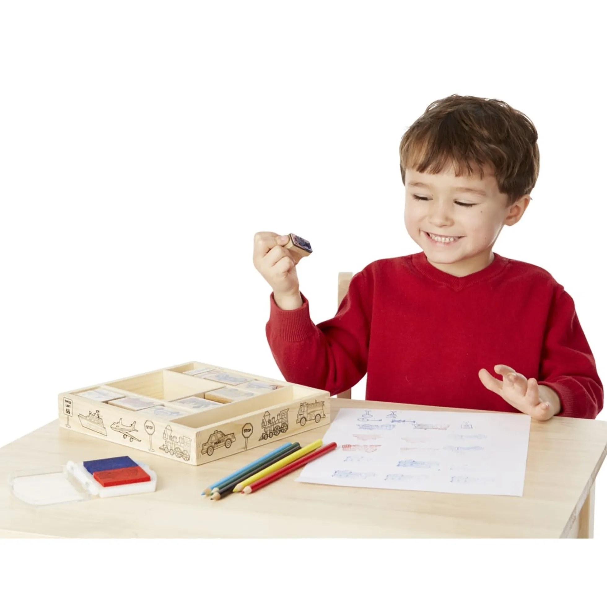 Wooden Stamp Set - Vehicles
