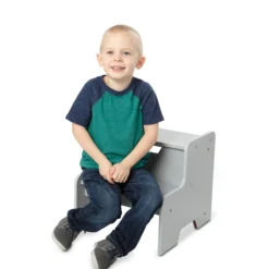 Wooden Step Stool – Gray