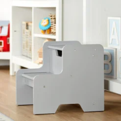 Wooden Step Stool – Gray